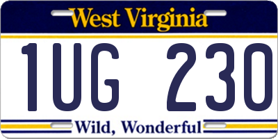WV license plate 1UG230