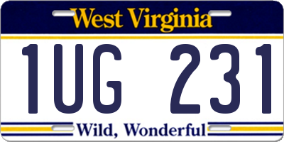 WV license plate 1UG231