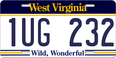 WV license plate 1UG232