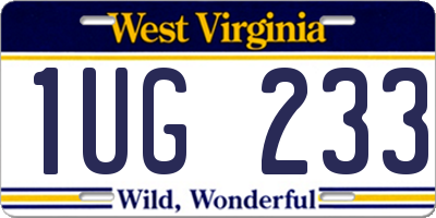 WV license plate 1UG233