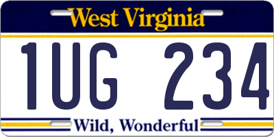 WV license plate 1UG234