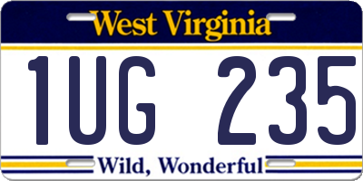 WV license plate 1UG235