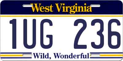 WV license plate 1UG236