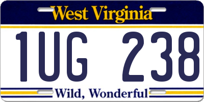 WV license plate 1UG238