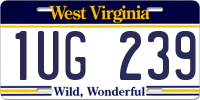 WV license plate 1UG239