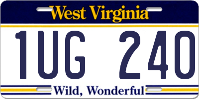 WV license plate 1UG240
