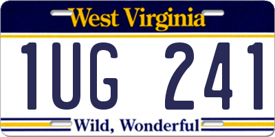 WV license plate 1UG241