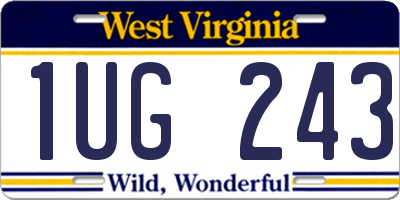 WV license plate 1UG243