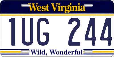WV license plate 1UG244