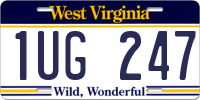 WV license plate 1UG247