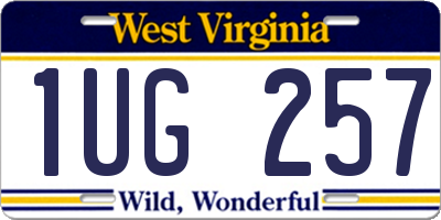 WV license plate 1UG257