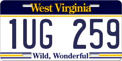 WV license plate 1UG259