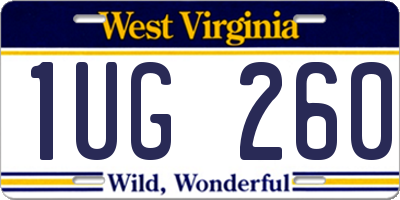WV license plate 1UG260