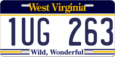 WV license plate 1UG263