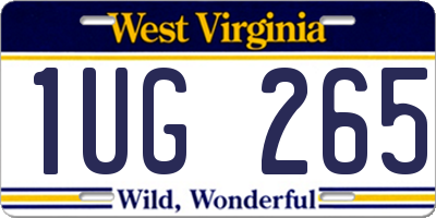 WV license plate 1UG265