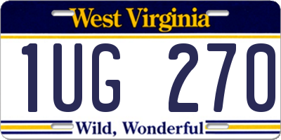 WV license plate 1UG270