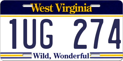 WV license plate 1UG274