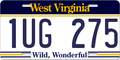 WV license plate 1UG275