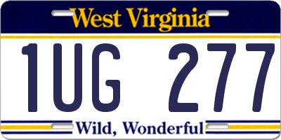 WV license plate 1UG277