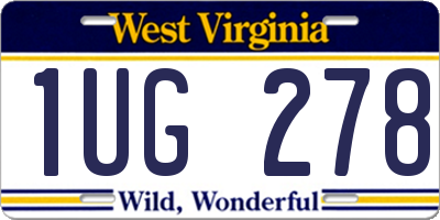 WV license plate 1UG278