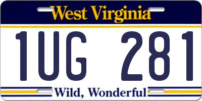 WV license plate 1UG281