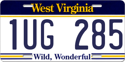 WV license plate 1UG285