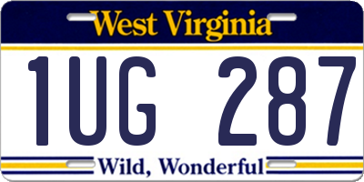 WV license plate 1UG287
