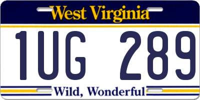 WV license plate 1UG289