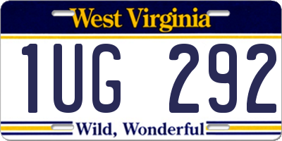 WV license plate 1UG292