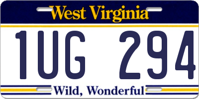 WV license plate 1UG294