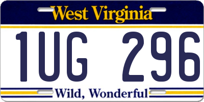 WV license plate 1UG296