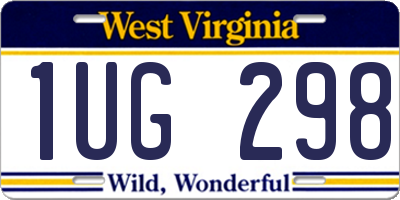 WV license plate 1UG298
