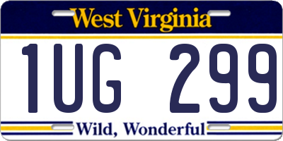 WV license plate 1UG299