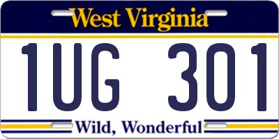 WV license plate 1UG301