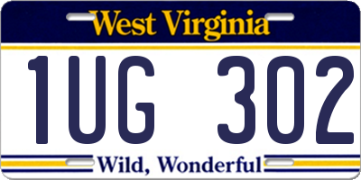 WV license plate 1UG302
