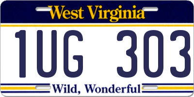 WV license plate 1UG303