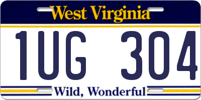 WV license plate 1UG304