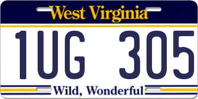 WV license plate 1UG305