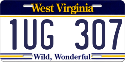 WV license plate 1UG307
