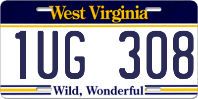 WV license plate 1UG308