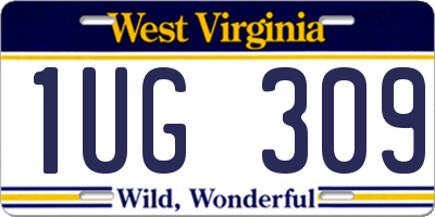 WV license plate 1UG309