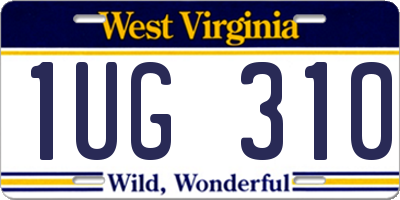 WV license plate 1UG310