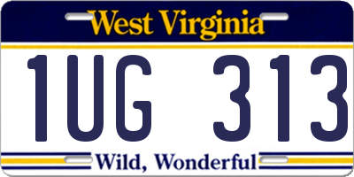 WV license plate 1UG313