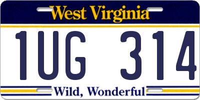 WV license plate 1UG314