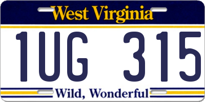 WV license plate 1UG315