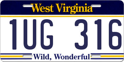 WV license plate 1UG316