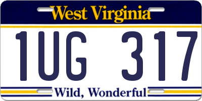 WV license plate 1UG317