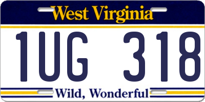 WV license plate 1UG318
