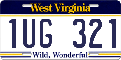 WV license plate 1UG321