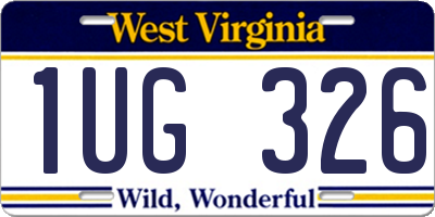 WV license plate 1UG326
